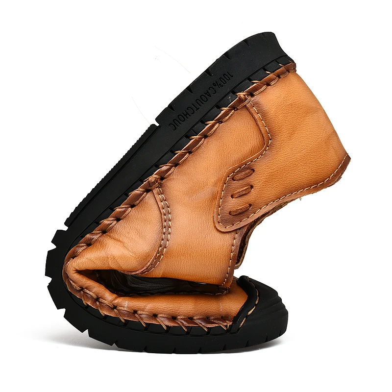 Мужские кожаные туфли на плоской подошве мужские оксфорды с ручным шитьем модные