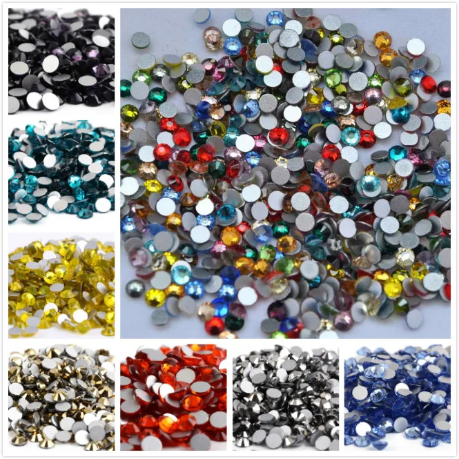 ss2,ss3,ss4,ss5 AAAAA Top Quality Crystal Non Hotfix Rhinestone Super Bright Glass Strass 3D Nail Art Decoration