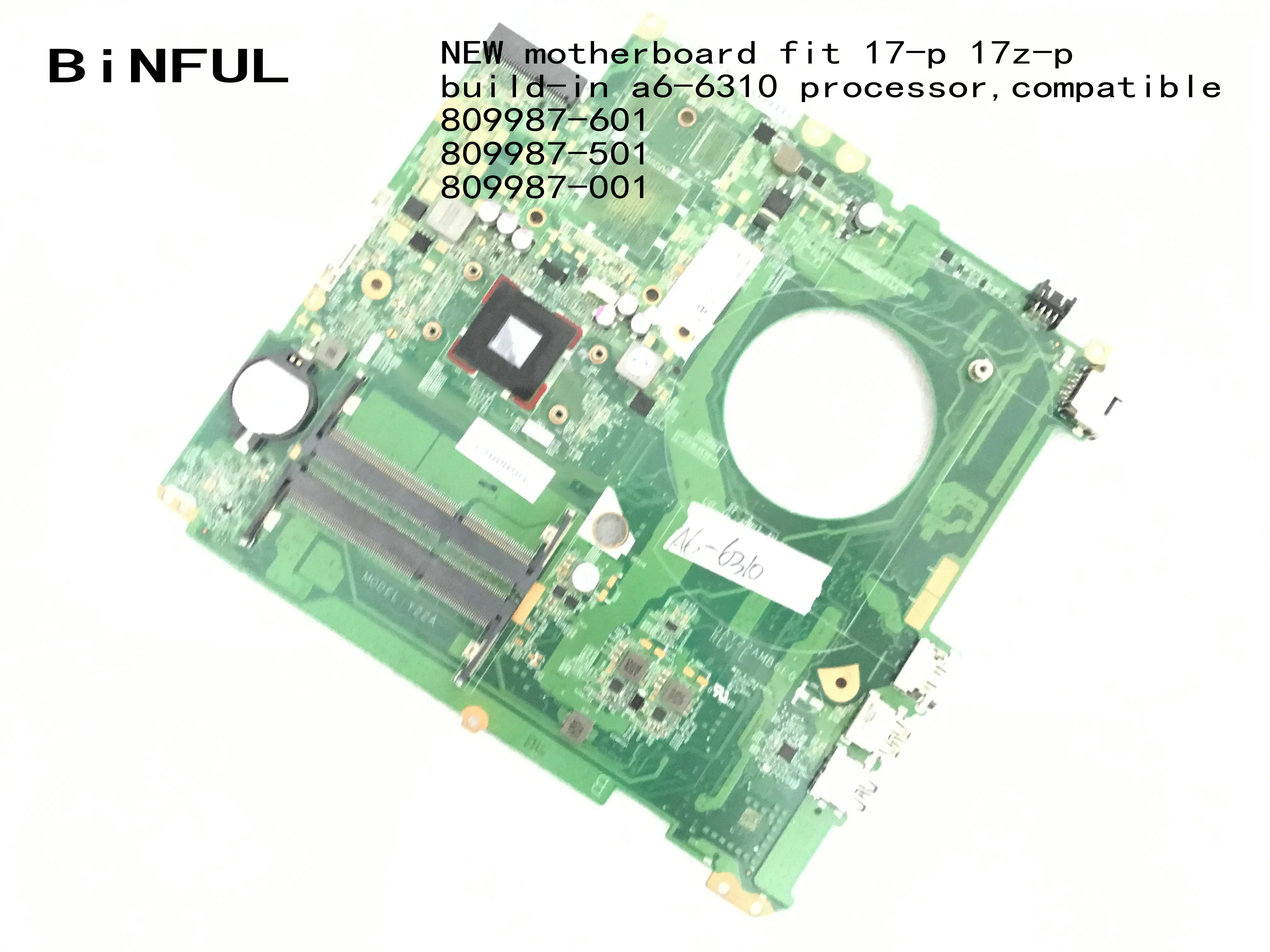 BiNFUL,, товар. DAY22AMB6E0 материнская плата для hp 17-P/17Z-P, ноутбук MAINBOARD.809987-601/809987-001/809987-001