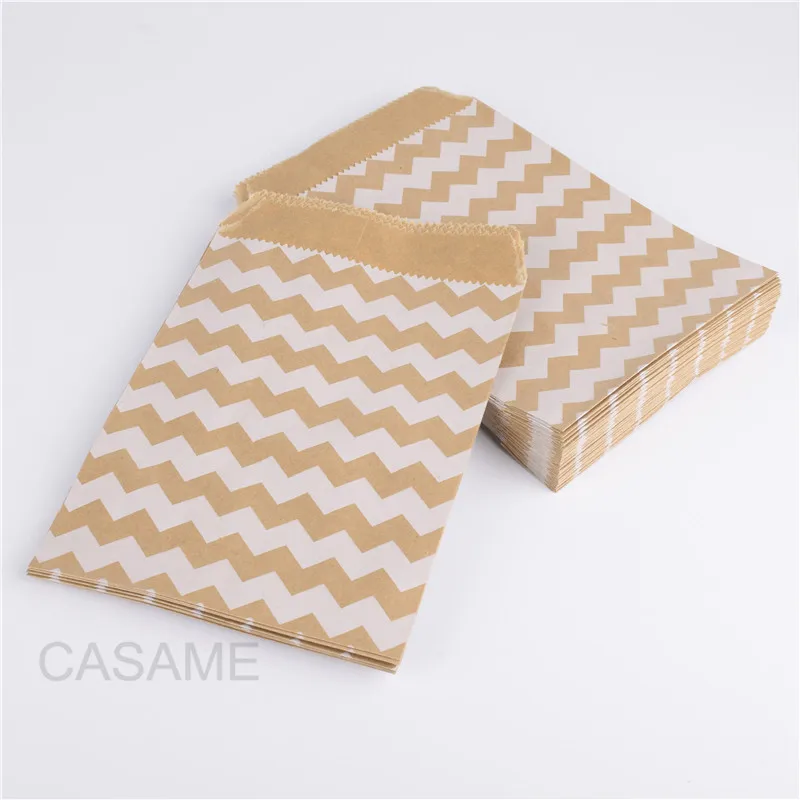 chevron Маленькие лакомые сумки 15 см x 10 см 50 шт шеврон в горошек Цветочная композиция бумажный мешок для попкорна продукты питания безопасный подарок на день рождения бумажные подарочные пакеты - Цвет: chevron
