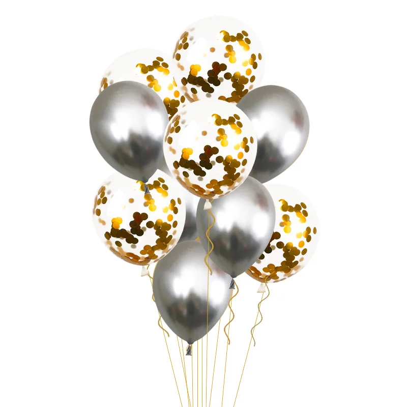 10pcs silver set Воздушные шары Золотое серебряное число фольги Гелиевый шар счастливый год воздушный шар Счастливого Рождества Год Вечерние Декор Noel - Цвет: 10pcs silver set