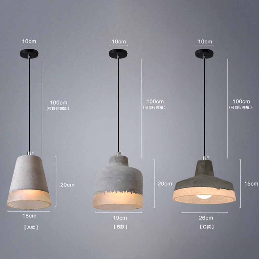 

Vintage Art Cement E27 Pendant Light Bedroom Living Room Hotel Lighting Pendant Lamp Home Decoration Lighting Fixtures Luminaria