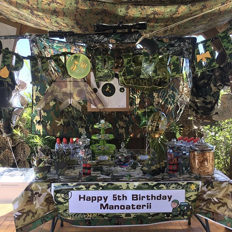 

Camouflage Theme Party Decor Army Green Camouflage Disposable Tableware Set Military Theme Paper Plates Cups Napkins Kids Birthd