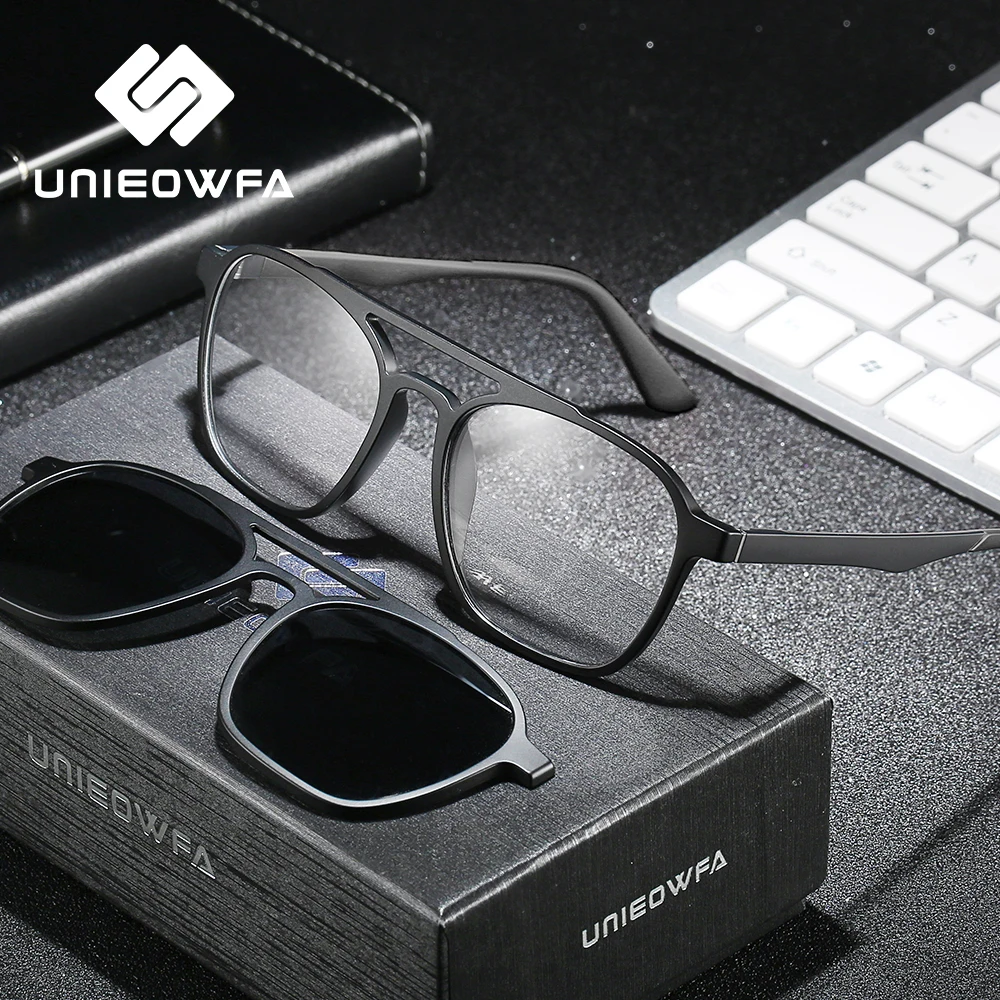 Солнцезащитные очки-авиаторы Мужские поляризационные с магнитной застежкой для