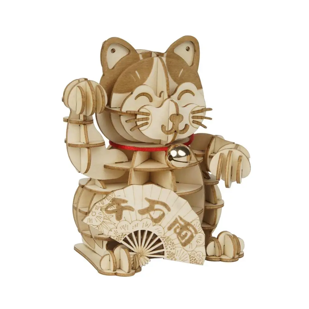 Robotime Новый DIY плютус Кот 3D деревянная головоломка игра сборка лодка игрушка