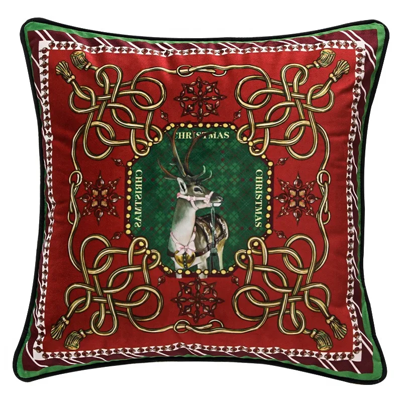 Рождественский зимний олень шотландский буйвол клетчатый красный чехол для