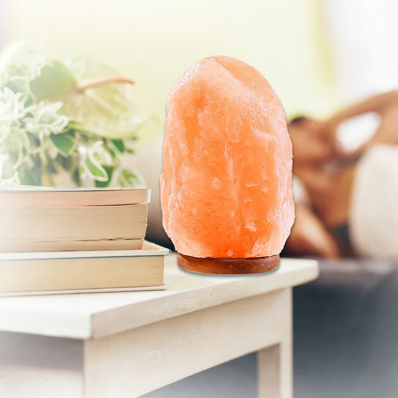 

TTLIFE 2020 High Efficiency Hand Carved USB Wooden Base Himalayan Rock Salt Lamp Air Purifier Night Light