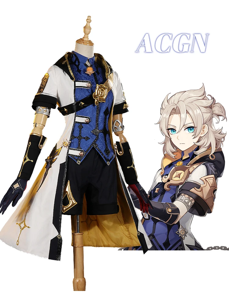 

Игра Genshin Impact Albedo Косплей Хэллоуин костюм одежда подходит для унисекс полный комплект