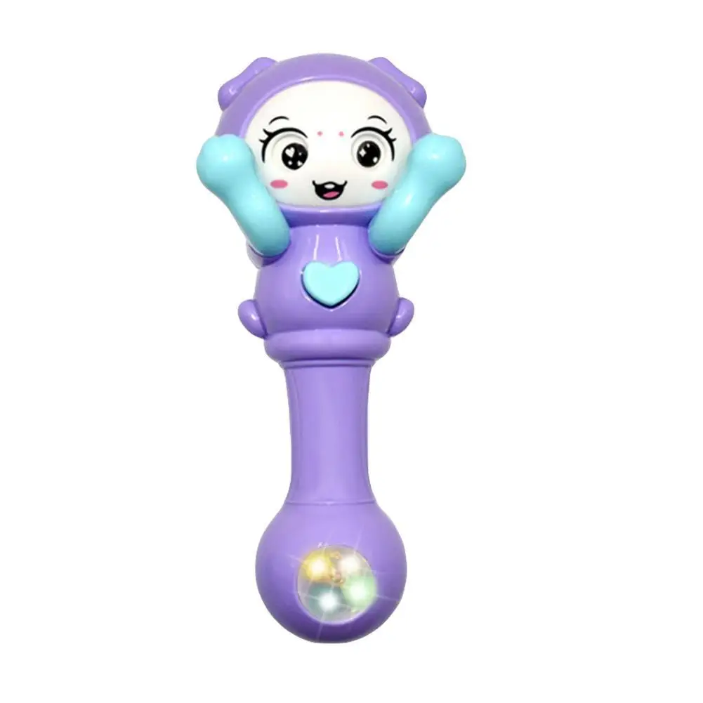 

Cute Hide Seek Face LED Glowing Music Hand Rattle Developmental Baby Toy Gift