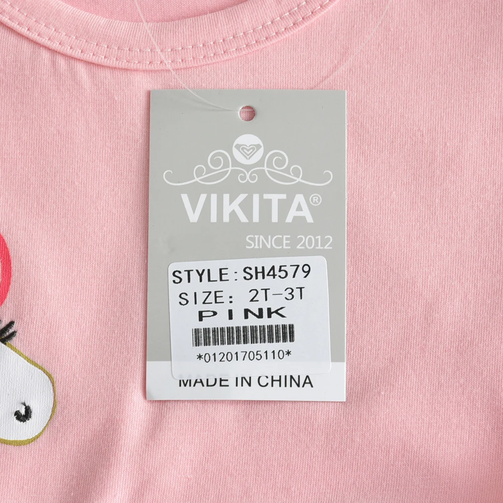 VIKITA Brand Girls Unicorn Summer Dresses Children Sequins Tutu Dress Kids Flare Sleeve Cotton Frocks Baby Girl Princess Clothes