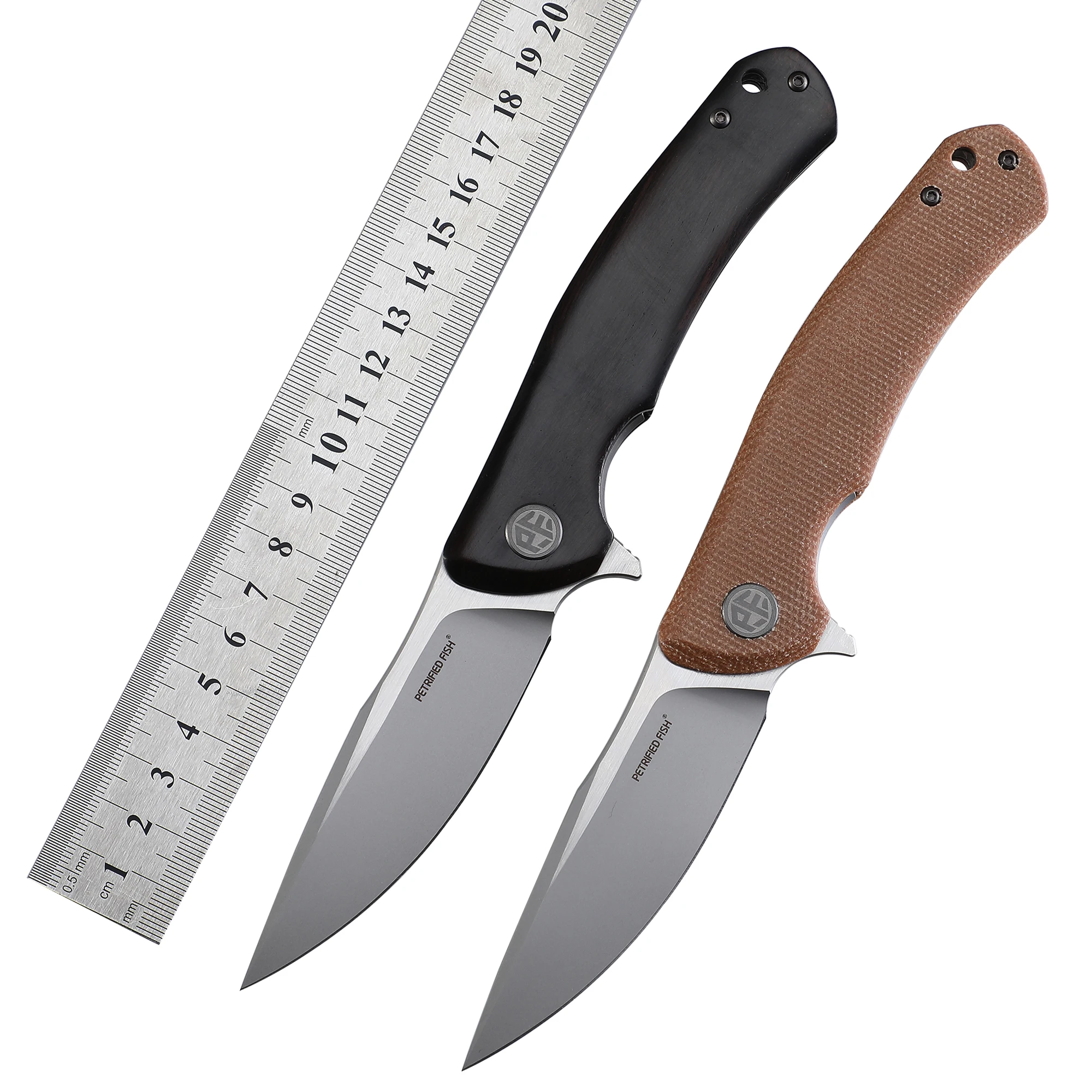 

Petrified fish K110 Steel Folding Knife fine stone washing blade green flax handle Ball bearings outdoor EDC pocket tool PF949