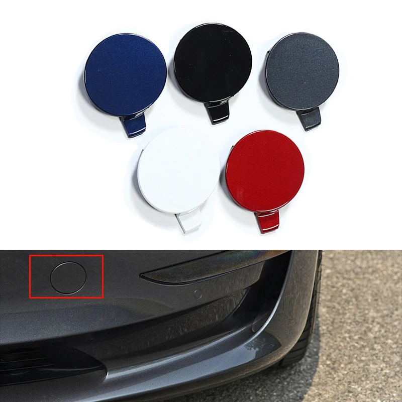 

Car Front Bumper Towing Hook Eye Cover Cap Fit for Tesla Model 3 Trailer Cover Cap Exterior Parts Plastic