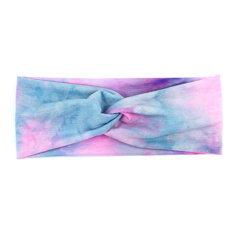 

Women Tie-Dye Cross Headbands Yoga Stretch Turban Bezel Hair Accessories Girls Autumn Cotton Bandana Headwrap Hair Bands