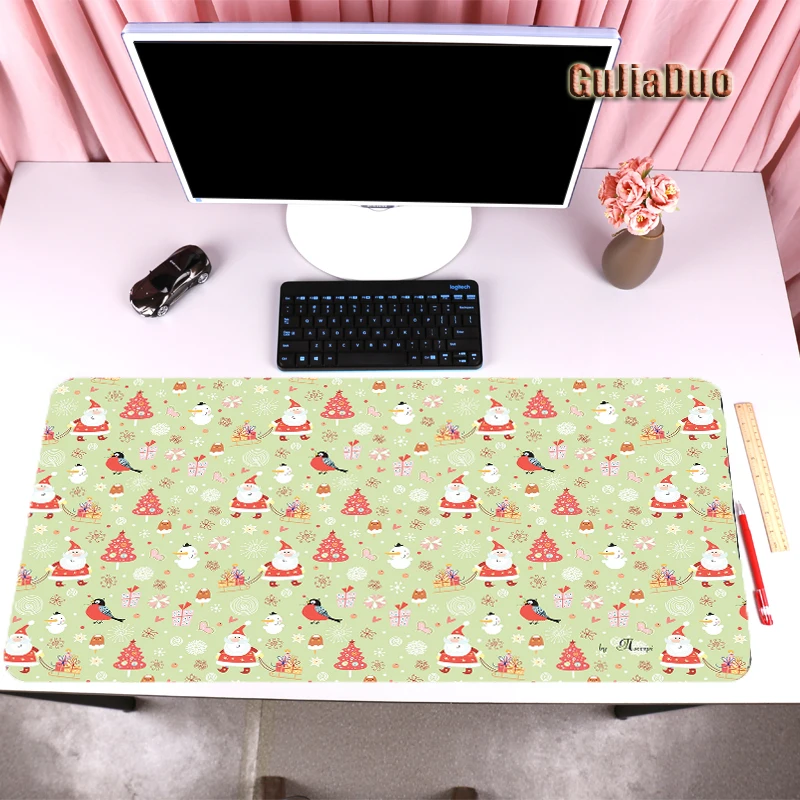 

GuJiaDuo Christmas Theme Mouse Pad Large XXL Pc Gamer Speed Edgelock Desk Mat Gaming Accessories Kawaii Cute Anime Mousepad Rug