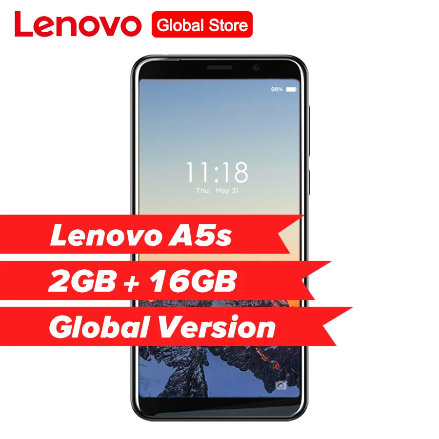 Глобальная версия lenovo A5s 2GB 16GB MT6761 четырехъядерный 13MP камера смартфон 5 45 дюймов HD
