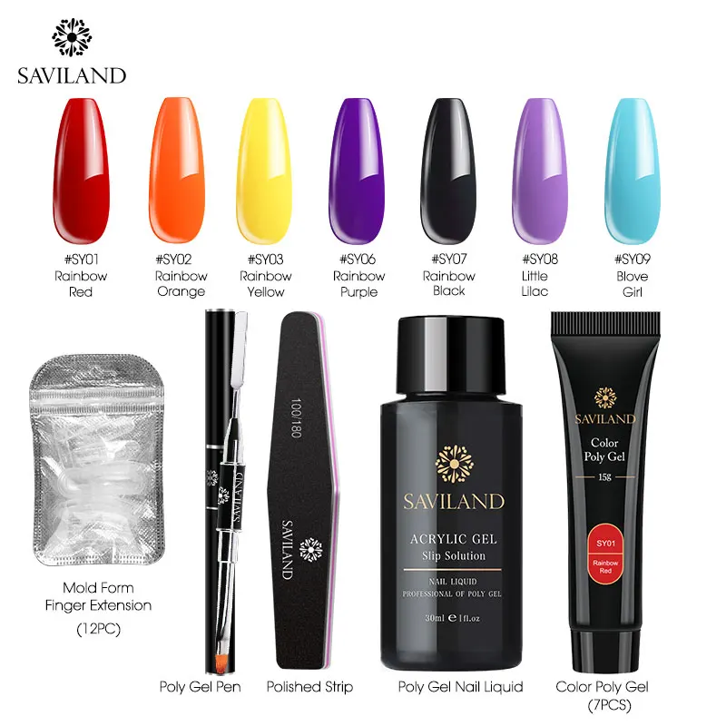 15g 11pcs Gel Kit Soak off 4 шт./компл. поли набор гелевых УФ Акрил строитель поли-гель, быстро сохнут, дизайн ногтей Pro с длинным натуральных ногтей Жесткий Гель-лак - Цвет: 15g 11pcs Gel Kit