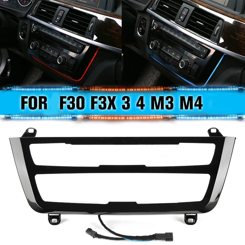 

Double Color AC/Radio Trim, Dual LED Luminescent Bezel Decoration Compatible For-BMW M3 M4 Series F30 F35 3GT