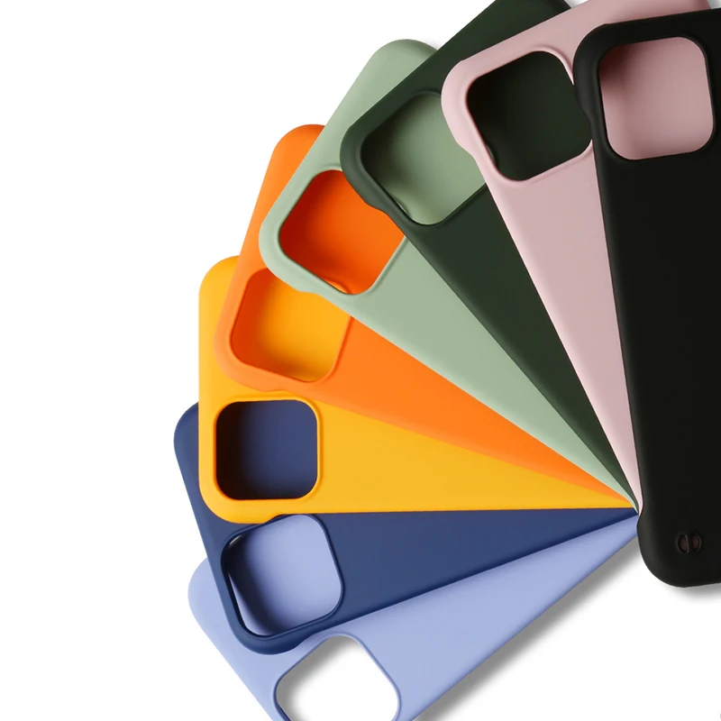 

Ultra-thin Solid color phone hard cover for iPhone 11 12 pro Max x xs max xr 7 8p se Skin feel rimless anti drop Protection case