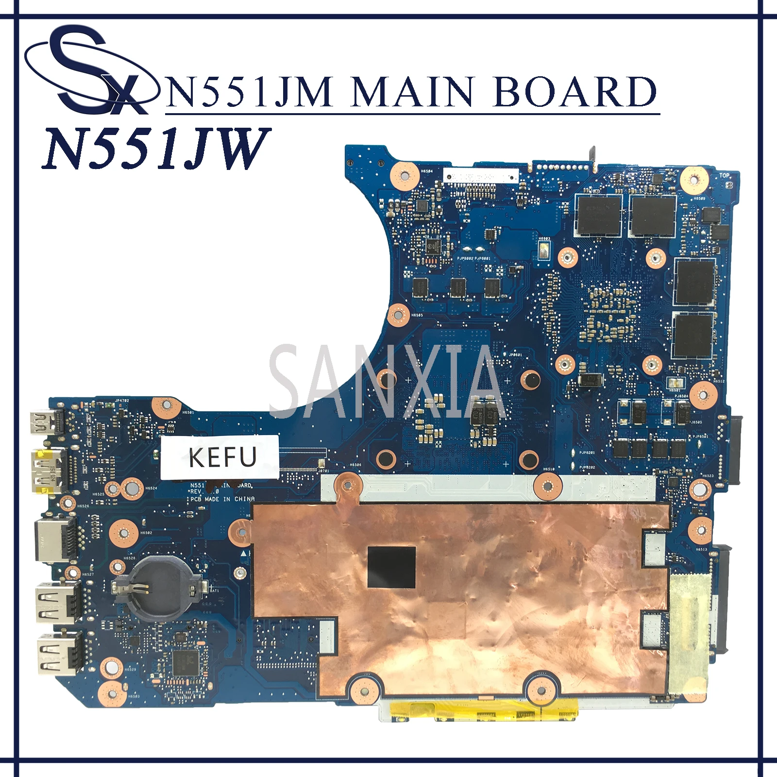 

KEFU N551JM Laptop motherboard for ASUS ROG N551JW N551J G551JW G551JM G551J original mainboard I5-4200H GTX960M-4GB