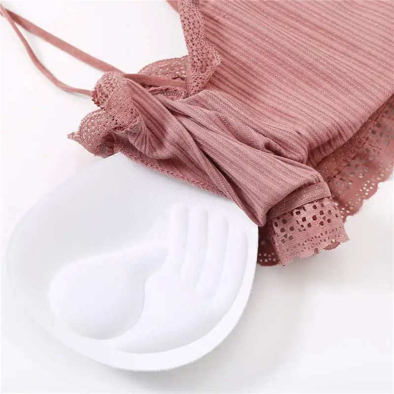 Кроп-топ женский кружевной без рукавов пикантная блузка с бретельками крутая