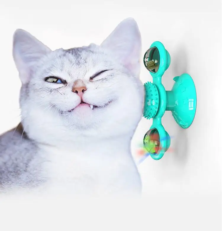 Вращающаяся игрушка для кошек вращающаяся Интерактивная щетка С Кошачьей Мятой