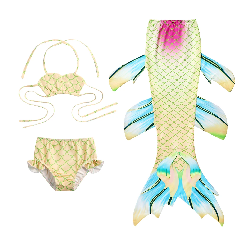 2019 новое летнее платье принцессы с хвостом русалки для девочек комплект бикини