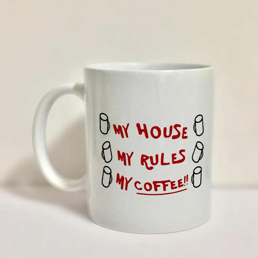 Knives Out My House Rules 11oz Ceramic Christmas Gift Mug for Tea, Milk, and Coffee image 3