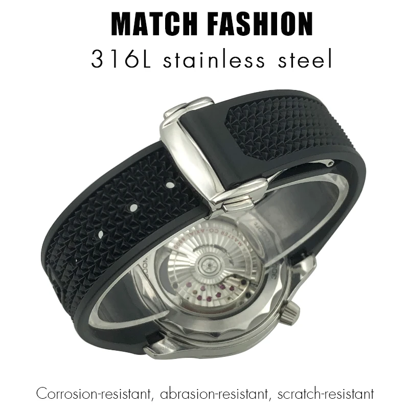 Rubber Watchband 22mm 20mm 19mm 21mm Watch Strap Fit for Omega Speedmaster Heritage Seamaster Silicone Waterproof Sport Bracelet
