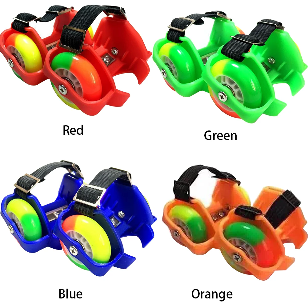 

2pcs Durable Funny Unisex Rollers Flashing Wheel PU Adjustable Shoes Kids Outdoor Toy Gift Heel Skate