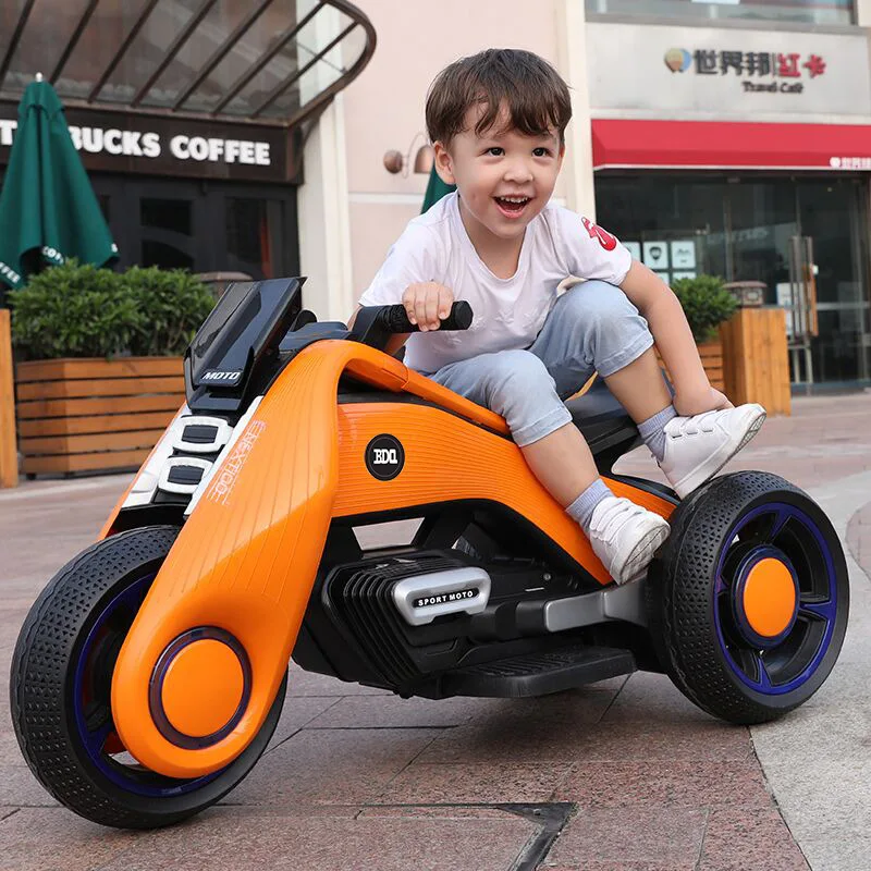 New Hurricane Children's Two-Wheel Three-Wheel Electric Motorcycle Can Sit And Ride 3-8 Years Old Baby's Toy Car Dropship
