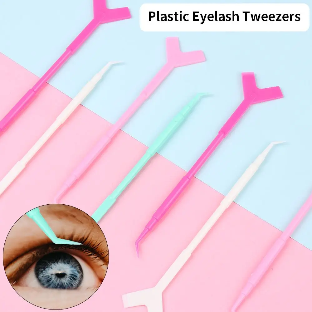 

10Pcs 2 Way Plastic Eyelash Perming Stick Tool Lashes Extension Hot Glue Spoon Y Shape Comb Brush Lash Lifting Curler Applicator