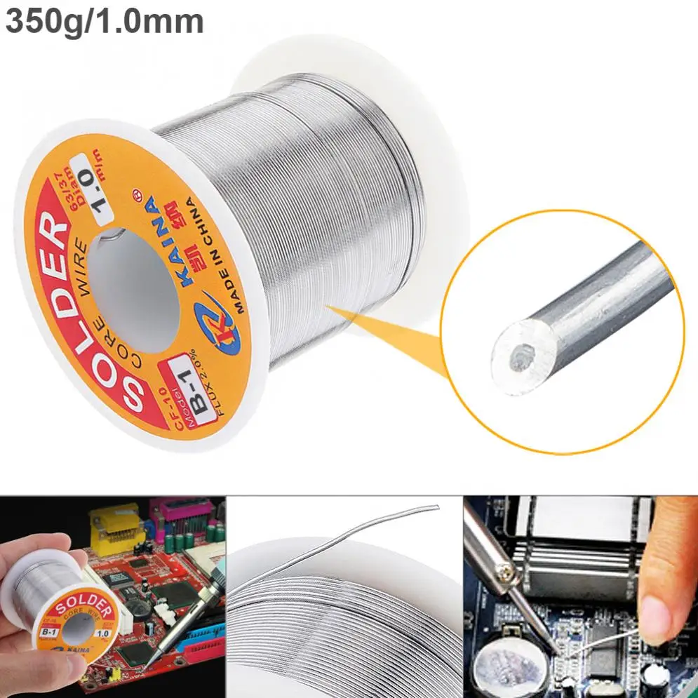 

Welding Wires 63/37 350g 1.0mm Tin Fine Wire Core Rosin Solder Wire with 2% Flux Low Melting Point for Electric Soldering Iron