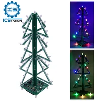 three dimension 3d christmas tree diy kit rgb led music circuit colorful light led flashing module electronic soldering training