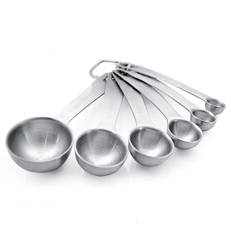 

6PCS/Set Measuring Spoons Stainless Steel Seasoning Coffee Tea Measuring Spoons With Scale Bakery Tool Kitchen Supplies