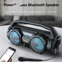 20w outdoor portable high power bluetooth speaker wireless multi function subwoofer boombox bass column with microphone soundbar