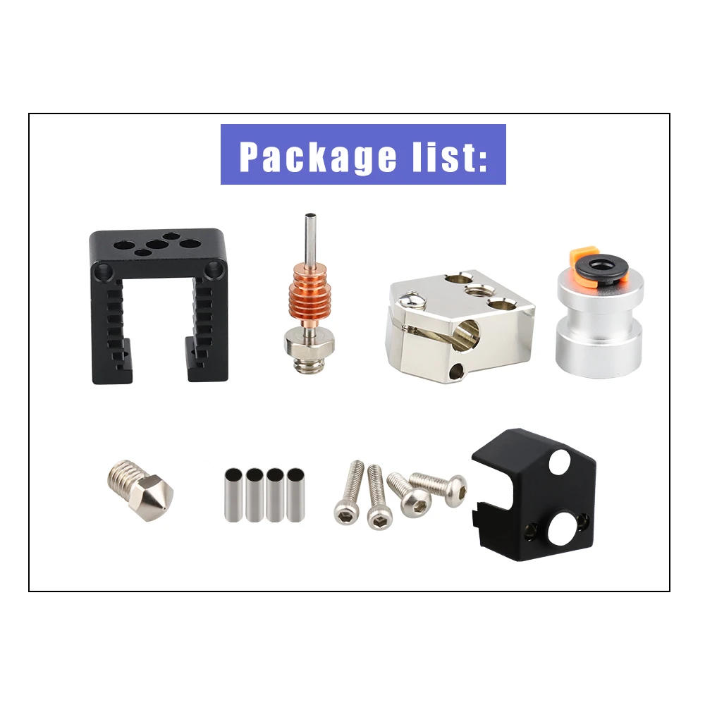 

All Metal MQ Mozzie Hotend Kit V6 Stainless Steel Nozzle For Ender 3 CR10 Prusa I3 MK3S Titan/Bmg Extruder NF Crazy 3D Printer