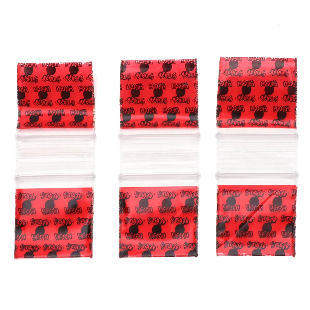 100Pcs пластиковый мешок запечатывания Портативный красного цвета с рисунком