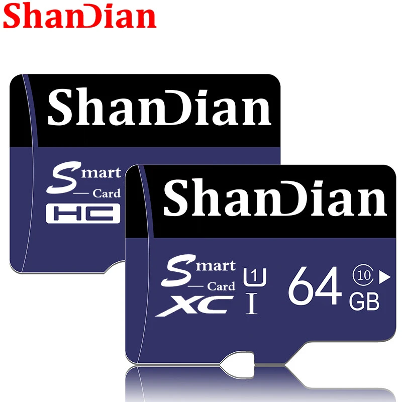 SHANDIAN Смарт SD карта 128 Гб памяти высокоскоростной Класс 10 64 ГБ 32 Мини TF для