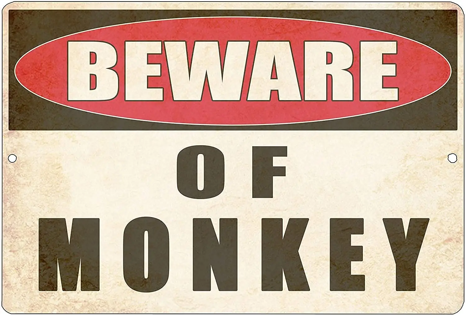 

AWSRBO Предупреждение Остерегайтесь обезьяны металлическая жестяная вывеска Ретро плакат для мужчин женщин мужчин 12x8 дюймов подвесная Насте...