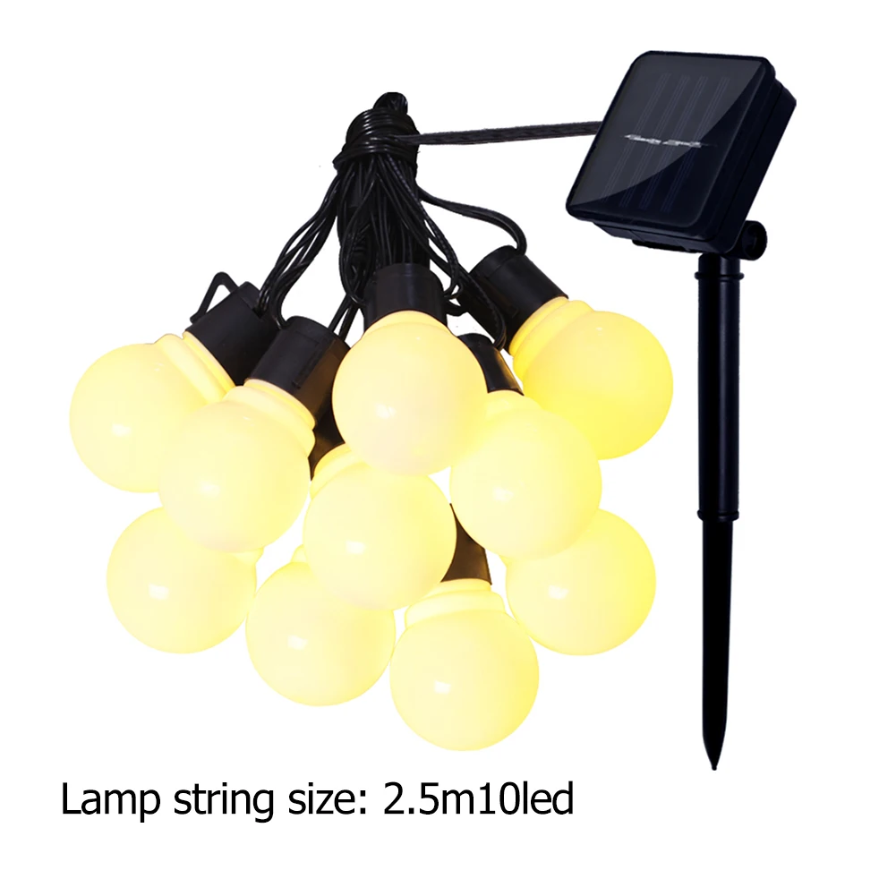 

Outdoor Garland Street LED Bulb Solar Energy String Lights with Ball Fair Festival Lamp for Wedding Party Home Courtyard Decorat