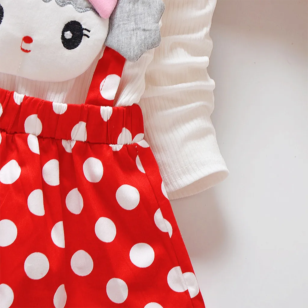 Одежда для маленьких девочек платья с длинными рукавами и круглым воротником в