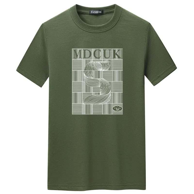 

2021 Summer Arrival New Casual Short-sleeved Tide Round Neck Loose Men T-shirt Plus Fat Plus Size Men Sports Shirt Free Shipping