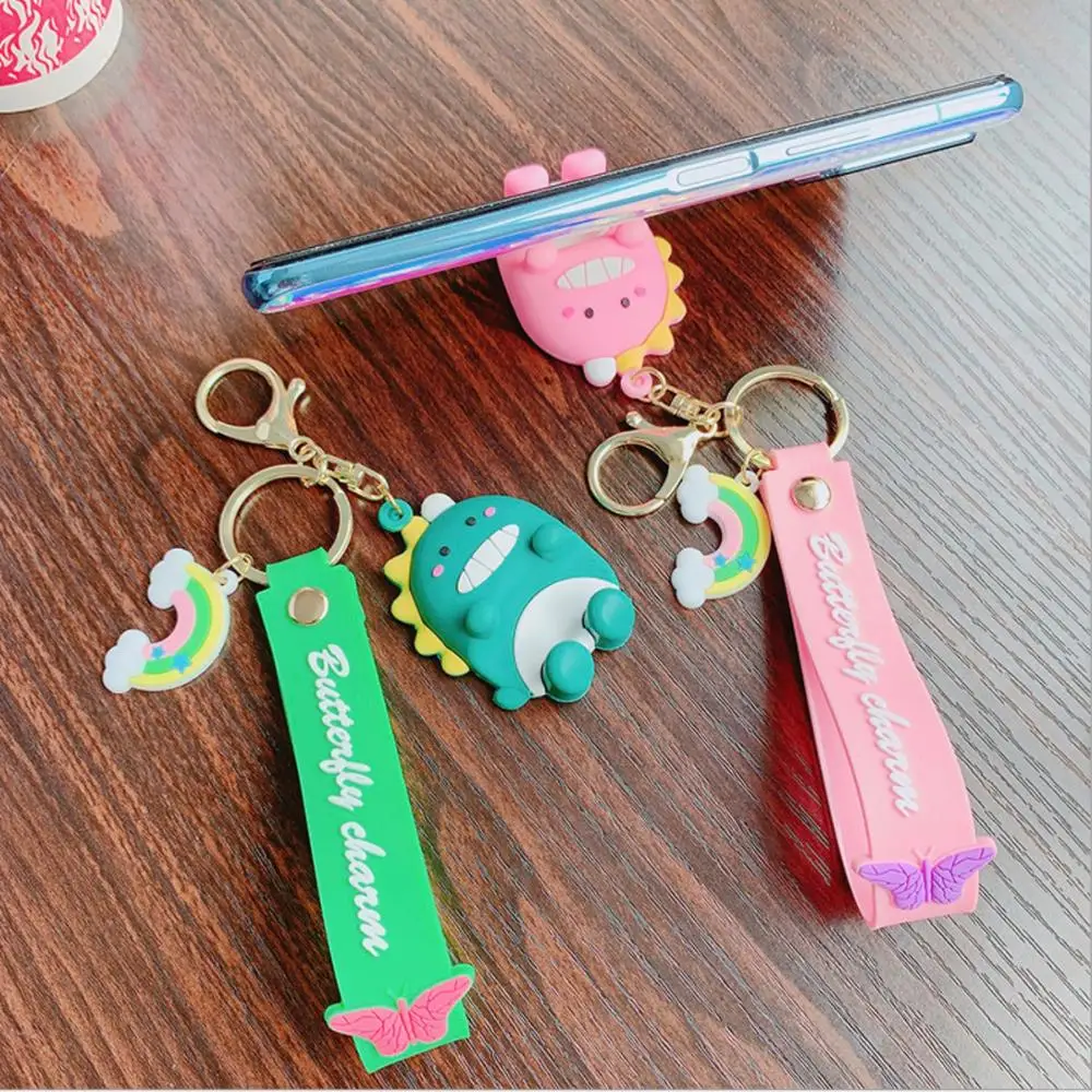

Cute Little green dinosaur Key Chain Women Girl Kawaii Kitten Car Keychain Fashion Keyring Animal Dating Anniversary Gift