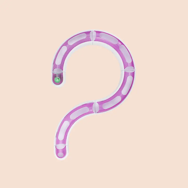 Pink DIY игрушка для питомцев кошек трек мяч комбинированный тип Кот интеллект игрушки для кошек тренировка развлечение пластмассовый туннель - Цвет: Pink