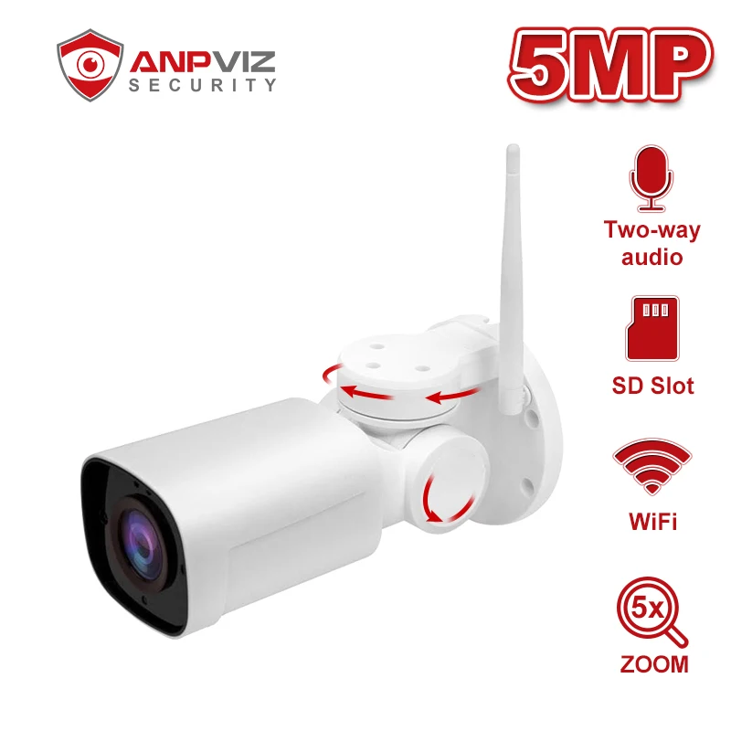 IP камера Anpviz 3 Мп/5 МП Wi Fi PTZ 5 кратный зум|Камеры видеонаблюдения| |
