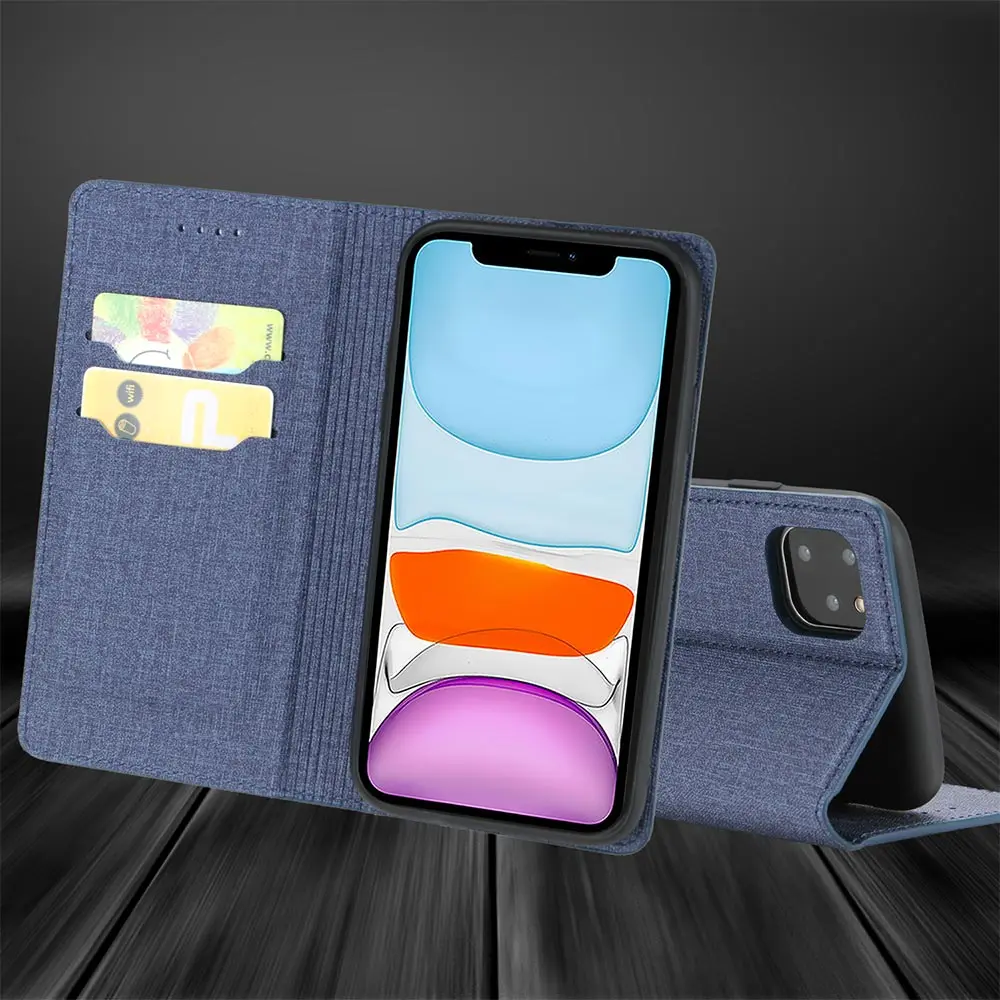 KISSCASE Роскошный кожаный чехол с текстурой ткани для iPhone 11 Pro Max 6 6S 7 8 Plus X XS MAX XR