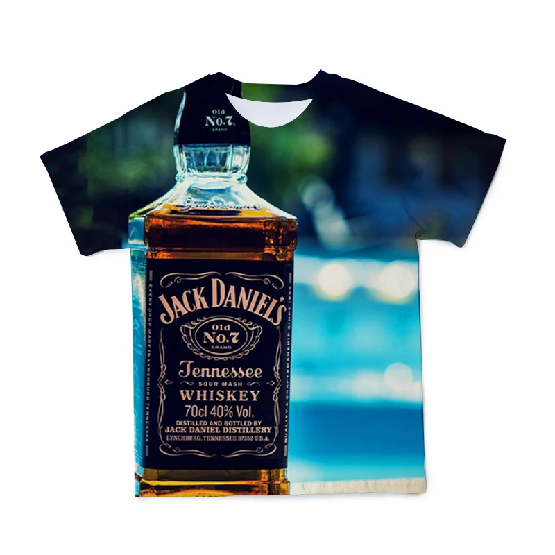 

Men'S New 3D Wine Bottle T-Shirt Clothing Breathable Material Street Couple Tops Fashion Loose Large Size Short Sleeve 110-6XL