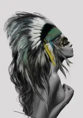 Шелковый постер fMore с изображением индийских волос и перьев для девочек