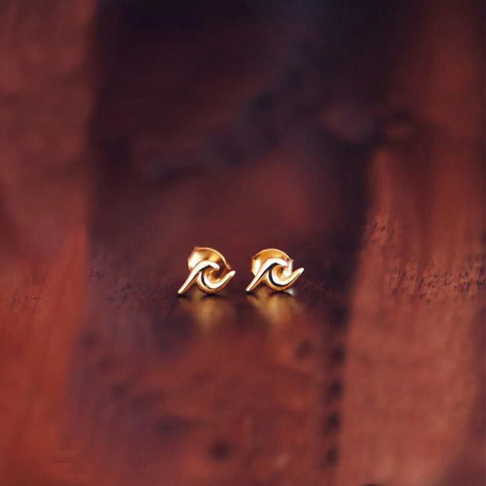 Новые брендовые трендовые позолоченные серьги гвоздики с розовым золотом для