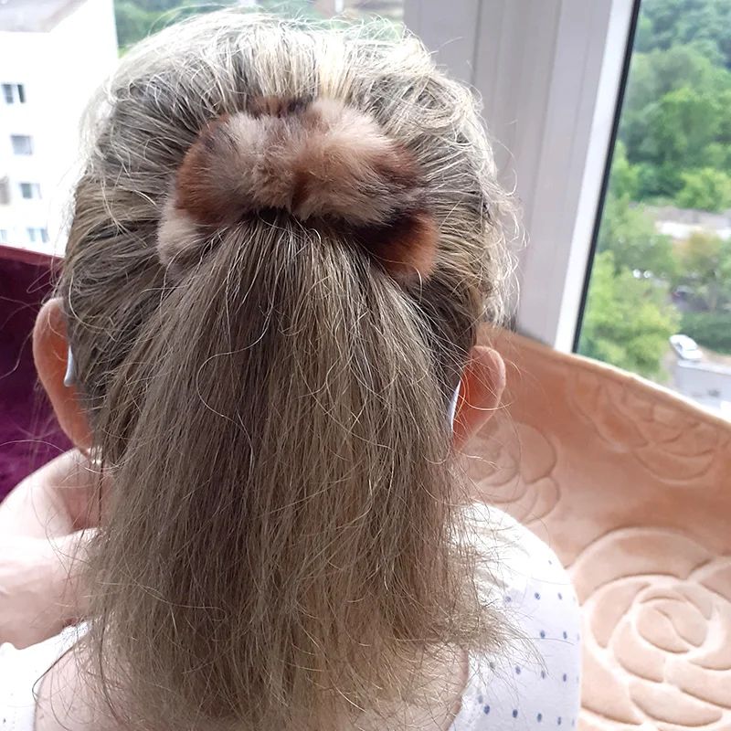 Новинка модные плюшевые резинки для волос с леопардовым принтом женщин и девочек